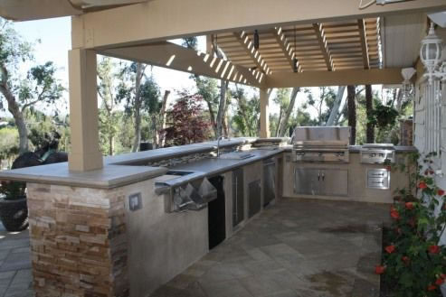 ©Scott Cohen Outdoor Kitchen Decorative Polished Concrete    Beverage Center 15